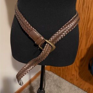 Braided Brown Leather Belt